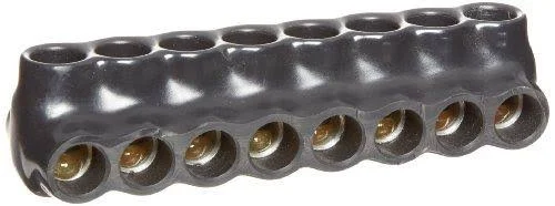 Morris Products 97638 Black Insulated Multi-Cable Connector - Dual Entry 8 Ports 2/0 - 6