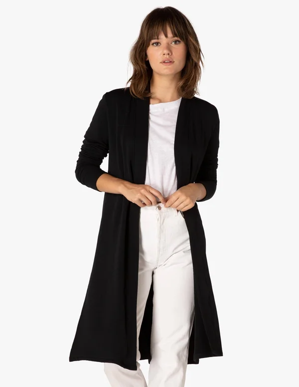 Beyond Yoga High Slits Long Duster Black, S