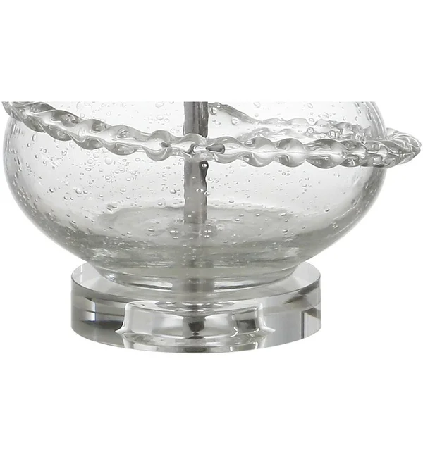 Jonathan Y Belle 31.5x22 Glass LED Table Lamp - Clear/Chrome