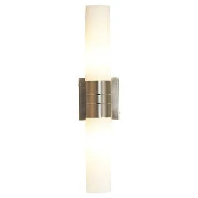 Wade Logan Townsville 2-Light Tube Wall Sconce Bulb Type: 2 x 60W T10 Medium Base Incandescent - Finish: Brushed Nickel