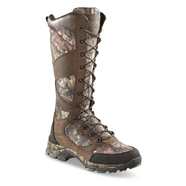 Guide Gear Men's Country Pursuit 16 inch Waterproof Side-Zip Snake Boots Mossy Oak Break-Up Country - Size: 11D, MOBU Country