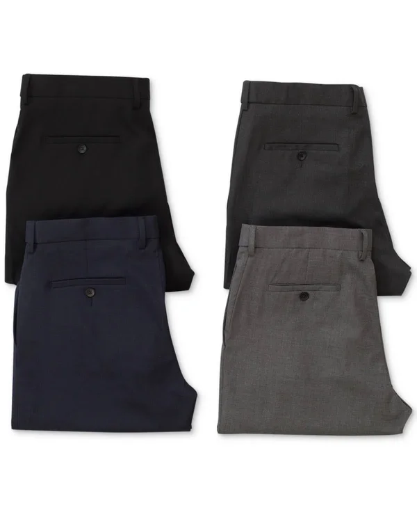 Haggar Mens J.M. Sharkskin Pleated Dress Pants