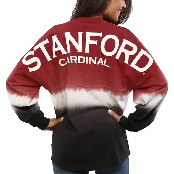 Stanford Cardinal Women's Ombre Long Sleeve Dip-Dyed Spirit Jersey - Size: Medium