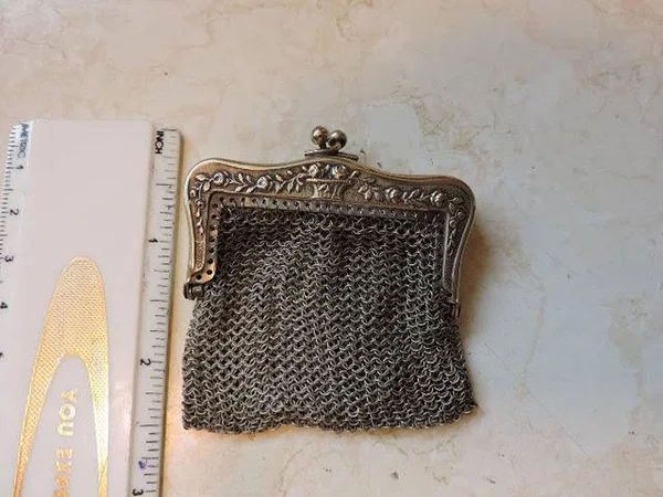 Chain Mal Change Purse Unique Collectible Chain Mail 3 Compartments Chain Mal Vintage Silver Color Coin Purse Vintage Money Hold