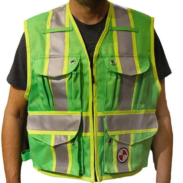 Safety Apparel The Party Chief Survey Vest - Lime Green, Non-ANSI 3XL