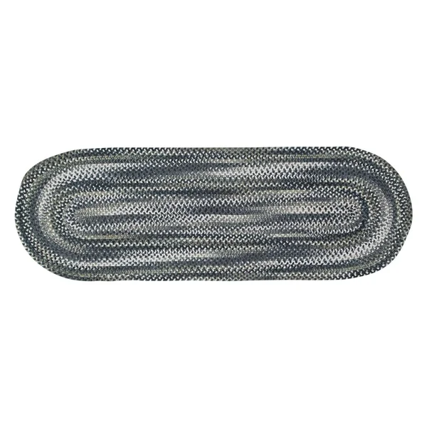 Better Trends Ombre Chenille Braided Rug 4& Octagon Olive Striped