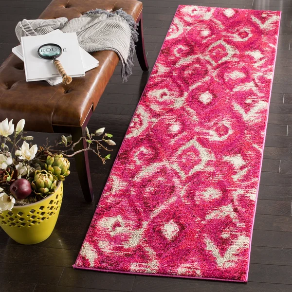 Safavieh Monaco MNC242D Fuchsia, Cream Rug 6&7x22 x 6&7x22 Round