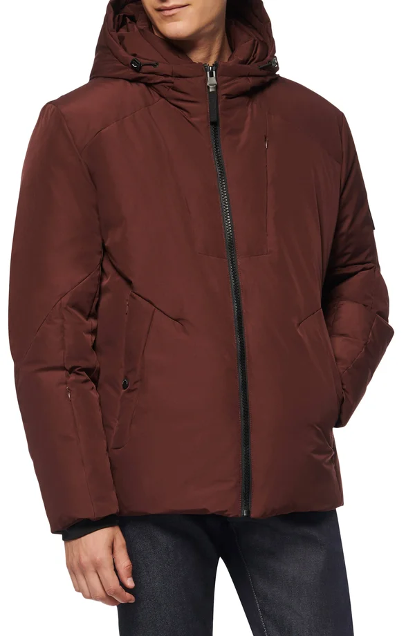 Marc New York Hooded Down Jacket Medium - Oxblood