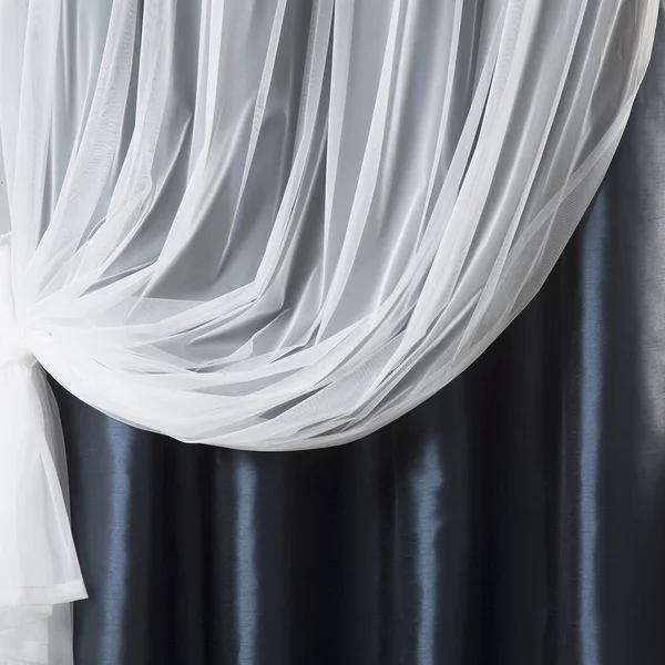 Aurora Home Mix & Match Faux Silk Blackout Tulle Sheer 4 Piece Panel Curtain Set - 52x84 - Navy