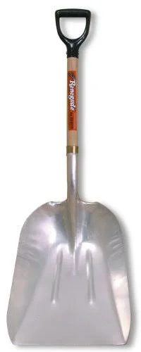 Hisco HIAGS14D-W Western Pattern Large Grain Scoop with 27x22 Ash Wood Handle and D-Grip, Size 14, 15-3/4x22 x 20x22 Aluminum Bl