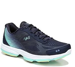 Ryka Lace-Up Walking Sneakers - Devotion Plus 2 - Size 9 Medium, Navy