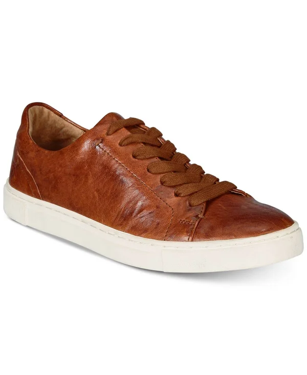 Frye Ivy Low Lace Sneakers Cognac 10