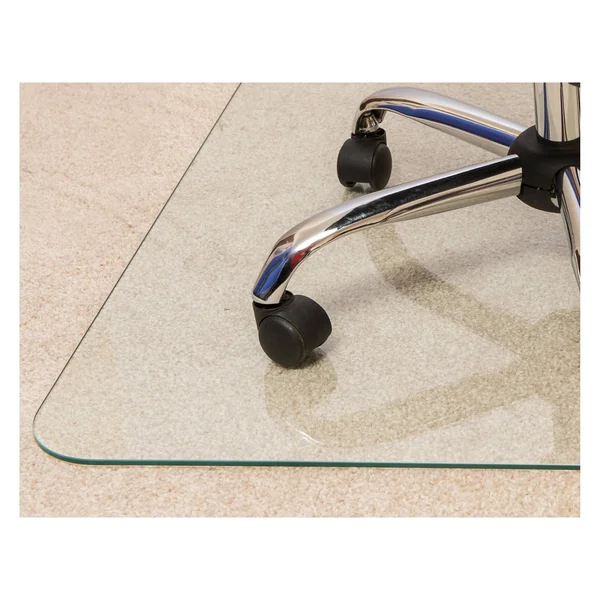Cleartex Glaciermat Reinforced Glass Executive Chair Mat, Clear