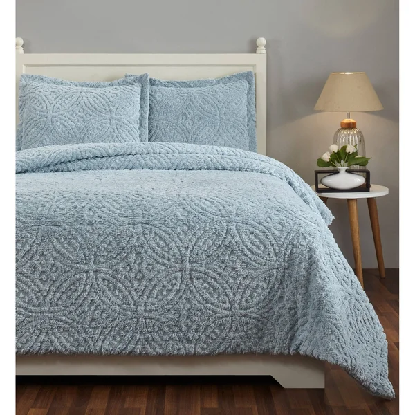 Better Trends Double Wedding Ring Collection Comforter Sets (2 or 3-Piece) Twin Blue