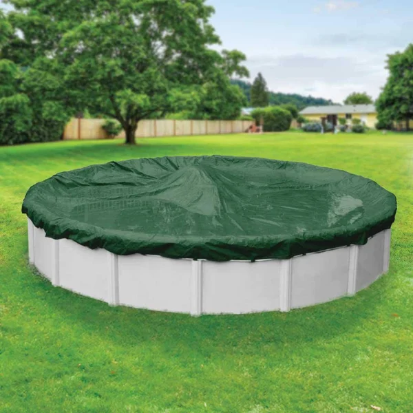 Pool Mate 3730-4-PM Forest Green Winter Pool Cover for Round Above Ground Swimming Pools - 30-ft. Round Pool