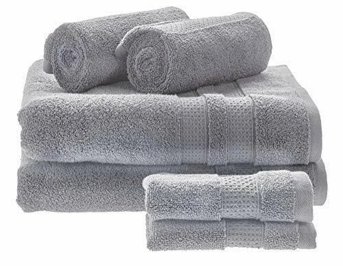 Spa 6 Piece 100% Cotton Towel Set iDesign Gray