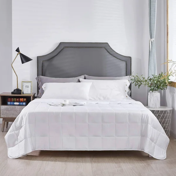 40lbs Weighted Blanket King Size 88x104 White - 400 Thread Count Ultra Soft Cotton - Provides Heavy Pressure Perfect for Couples