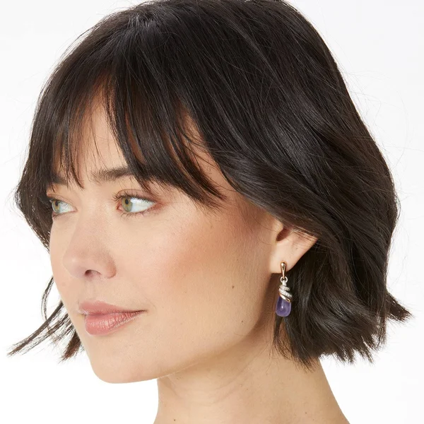 Brighton Neptune&s Rings Amethyst Teardrop Earrings