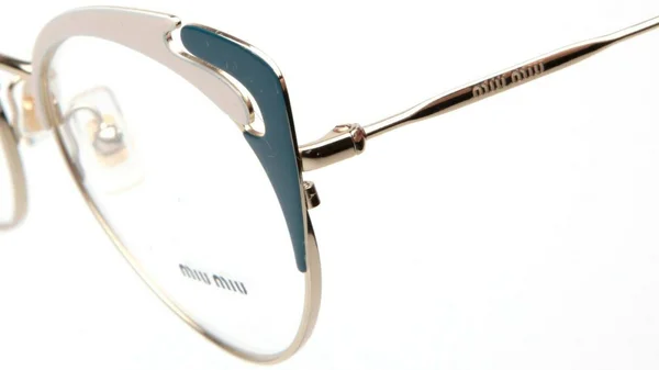 Miu Miu MU50RV Eyeglasses - Pale Gold/Ivory/Blue (1061O1)