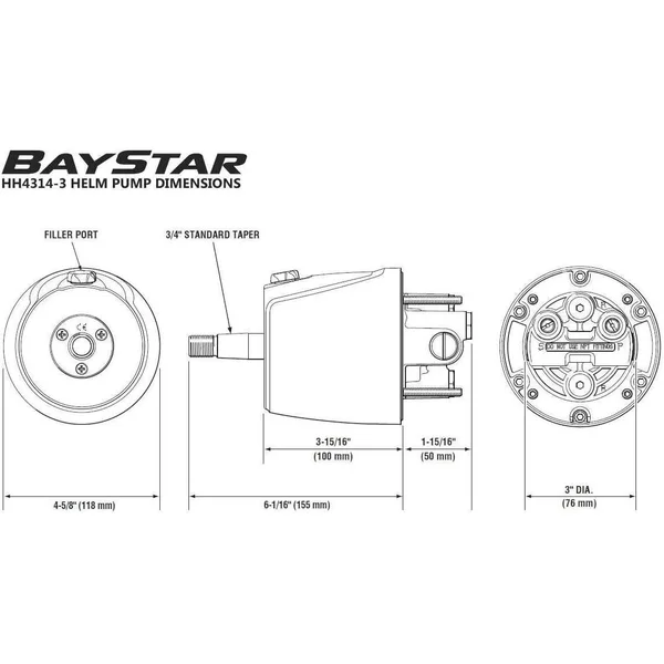 Seastar Solutions - HK4200A-3 BayStar Hydraulic Steering Kit