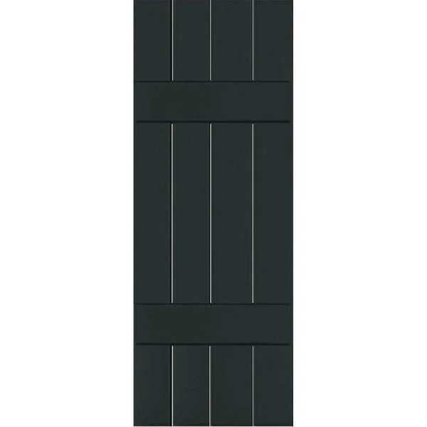 Ekena Millwork 2-Pack 15-in W x 73-in H Black Forest Green Board and Batten Wood Western Red Cedar Exterior Shutters - RWB15X073