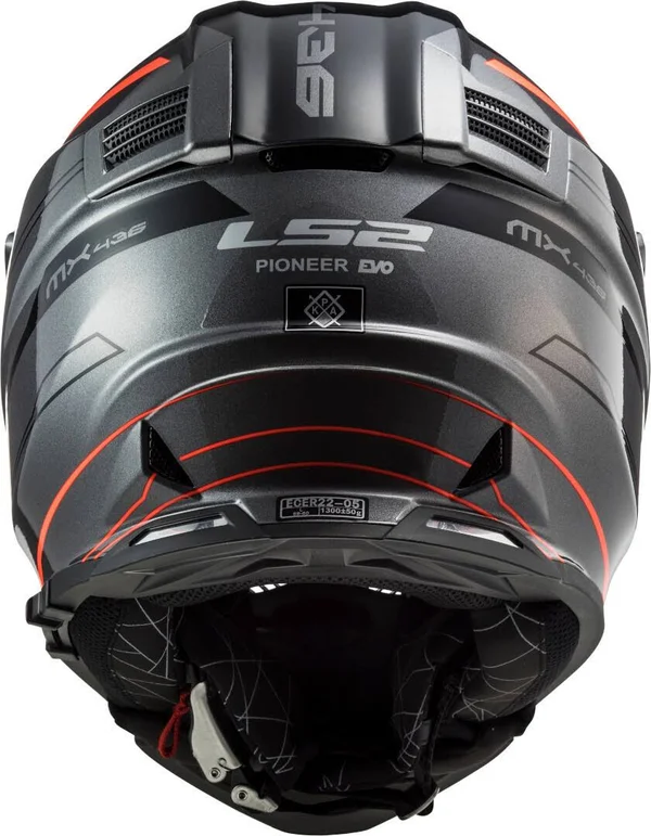 LS2 - Helmet MX436 Pioneer Evo Knight Titanium - Fluo Orange - Size S