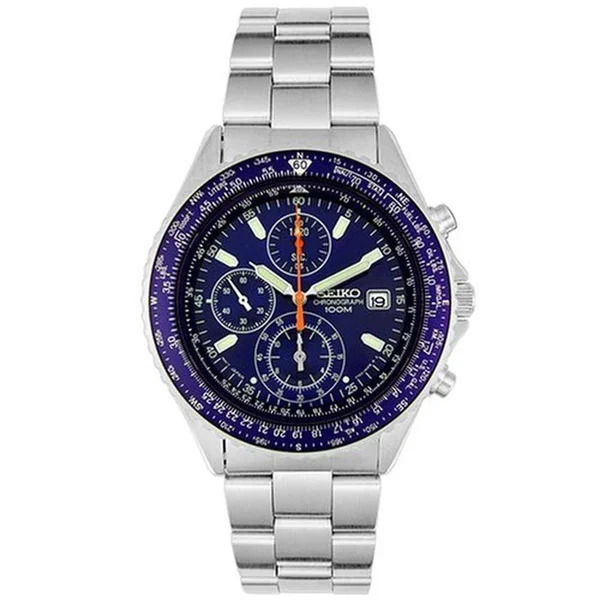 Seiko Men's Stainless-Steel Japanese Quartz Dress Watch, Blue