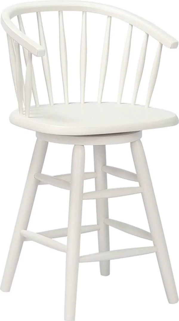 Chelsea Home Furniture Luz 24x22 Bucket Swivel Barstool White 825124BWH