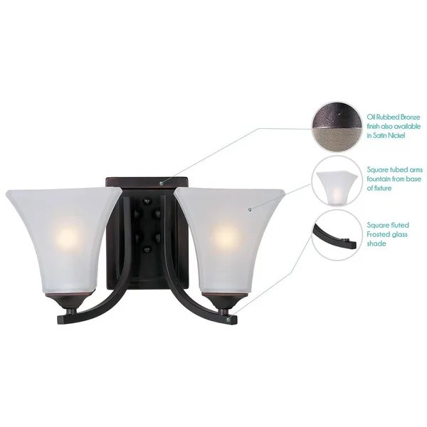 Maxim 20099FTOI Aurora 2-Light Bath Vanity, Oil Rubbed Bronze