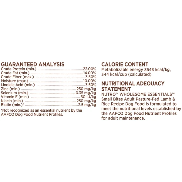 Nutro Natural Choice Dog Food - Lamb & Brown Rice Recipe, Small Bites, Adult Dog - 30 lb