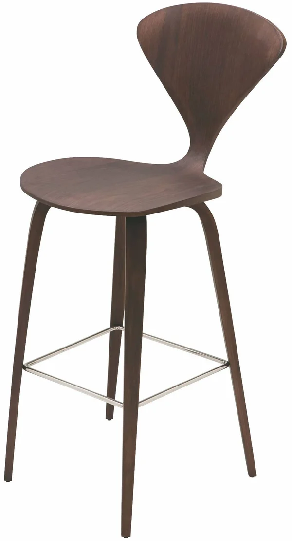 Nuevo Satine Bar Stool, Dark Walnut, 28.5x22