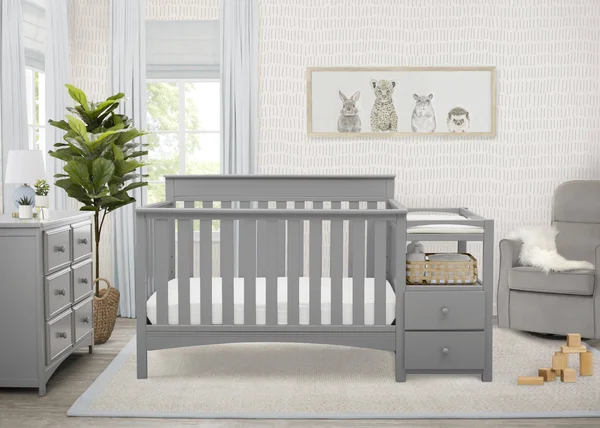 Delta Children Presley Grey Convertible Crib and Changer