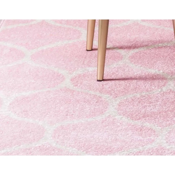 Unique Loom Rounded Trellis Frieze Rug, Pink, 10x14 ft