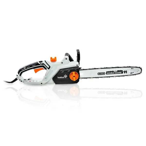 Ivation 16 in. 15.0 Amp Electric Chainsaw with Auto Oiling - Auto Tension and Chain Break, Corded, Powerful Oregon Chain