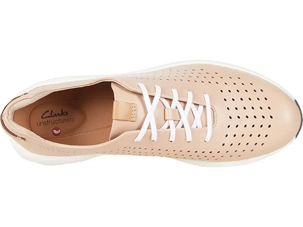 Clarks Womens Un Rio Tie Blush Leather Size 9