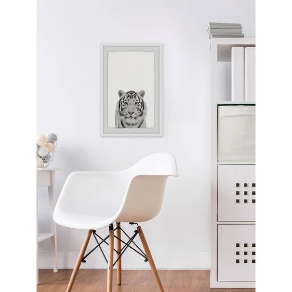 30 in. H x 20 in. W Tamed Tiger by Marmont Hill Framed Printed Wall Art - Multi-Colored