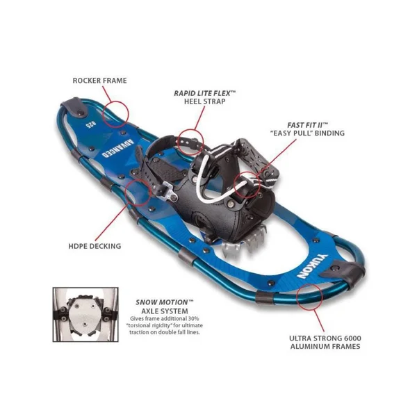 Yukon Charlie&s Advanced 8x22 x 25x22 Backcountry Snowshoe Kit - Blue