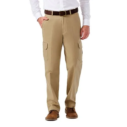 Mens Haggar Comfort Stretch Gentleman&s Cargo Pants Black