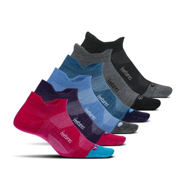 Elite Merino 10 Ultra Light No Show Tab 6 Pack - Multi, Medium