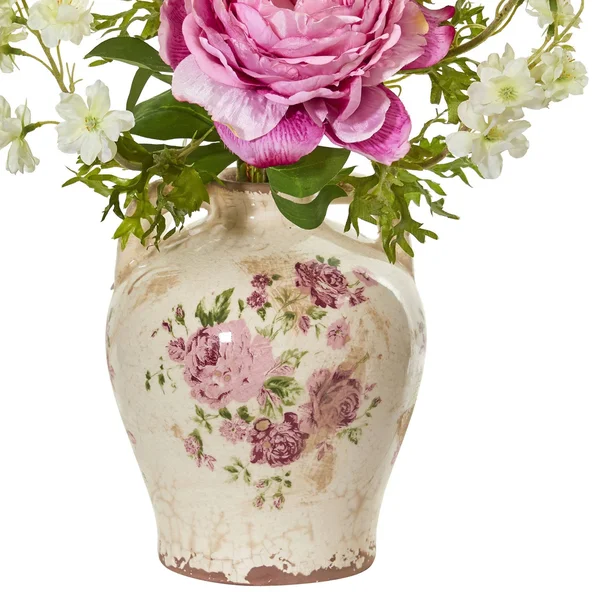 Nearly Natural Peony and Dancing Daisy Artificial Arrangement - Pink