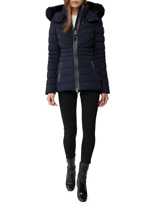 Mackage Patsy Lightweight Down Jacket - Color Navy, Size Large