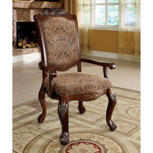 Cromwell Traditional Arm Chair - Antiqued Cherry Finish, Set of Two