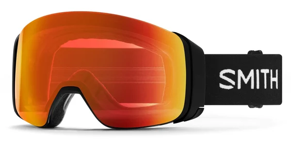 Smith Men & S 4D Mag Snow Goggle - Black, ChromaPop Sun Red Mirror