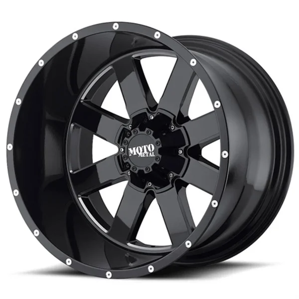 Moto Metal Mo962 - 20x10 Wheel with 5 on 5.5 and 5 on 150 Bolt Pattern - Gloss Black with Milled Accents - MO96221086324N