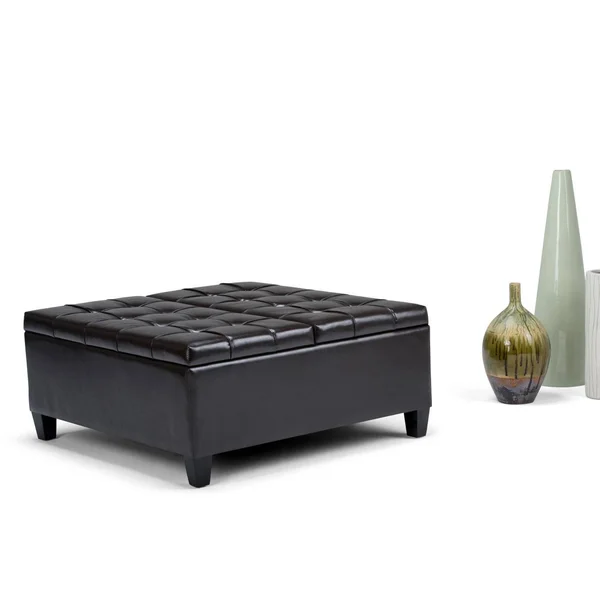 WYNDENHALL Elliot Coffee Table Storage Ottoman with Lift Top (Tanners Brown)