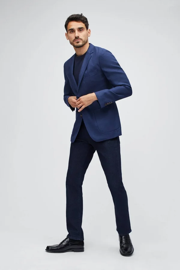 Bonobos Unconstructed Italian Wool Blazer Extended Sizes - Blue