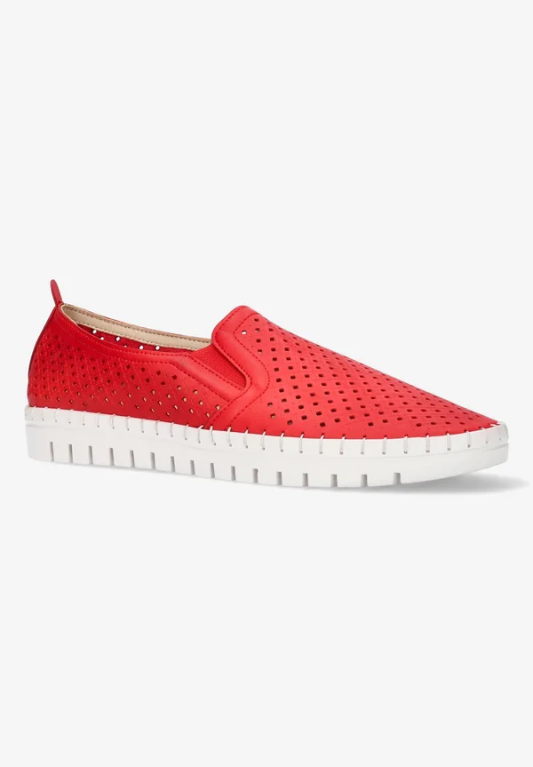 Easy Street Fresh Women's Slip-On Sneakers - Size: 9.5 Wide, Red