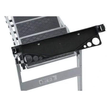 Westward 44YY13 3 Steps, Aluminum Step Stool, 300 lb. Load Capacity, Silver