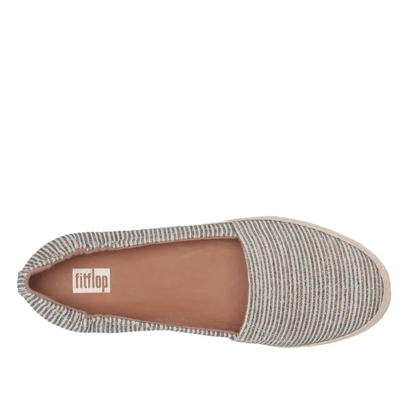 Fitflop Siren Glitter Stripe Espadrille Flat - Stone, 8