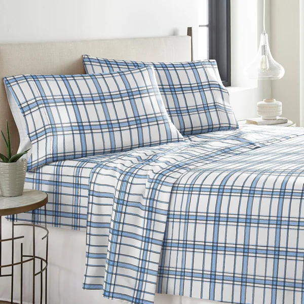 Pointehaven Solid or Print Cotton Heavyweight Flannel Sheet Set - Size: Full, Beige